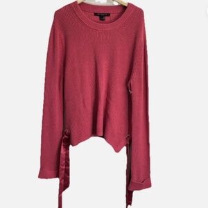 French Connection Long Sleeve 100% Cotton Tie Detail Sweater Top Size: L